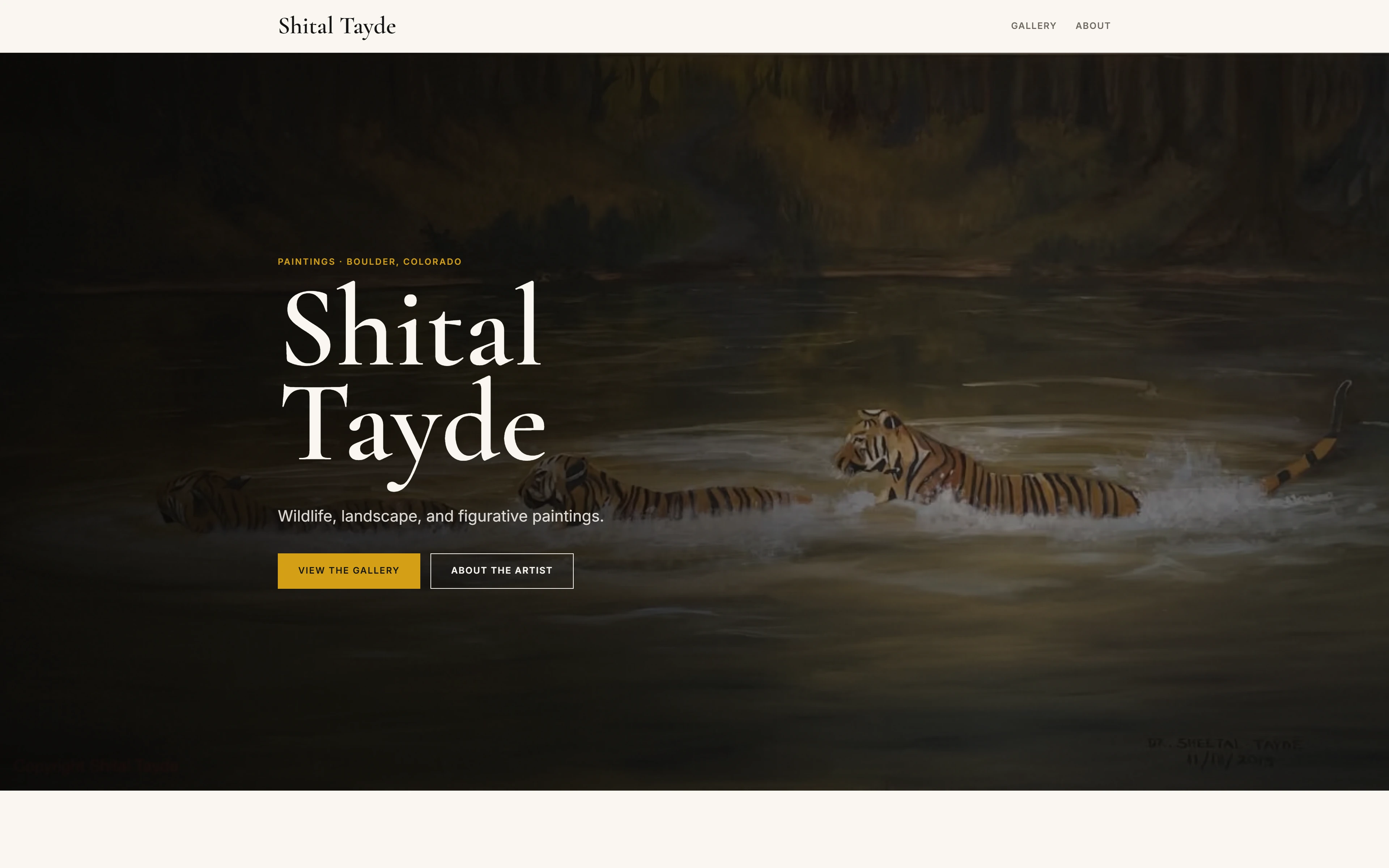 Shital Tayde website homepage